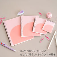 日本ノート ノート リングノート メモ パペルール A7 6mm罫 60枚 ピンク E982P 1冊