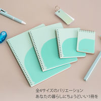 日本ノート ノート リングノート パペルール A6 7mm罫 60枚 ミントグリーン PT111MG 1冊