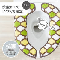 カキウチ 便座カバー フンワリッチ便座マット モロッカン U型 O型 兼用 アースグリーン 482437 1個（直送品）