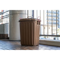東谷 ゴミ箱 タフカン 60L 大容量 屋外 日本製 耐衝撃 フタ付き 軽い ブラウン 485141 1個（直送品）