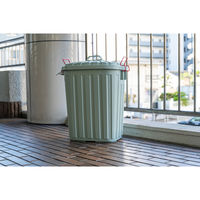 東谷 ゴミ箱 タフカン 60L 大容量 屋外 日本製 耐衝撃 フタ付き 軽い ブルーグレー 485143 1個（直送品）