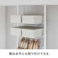 平安伸銅工業 突っ張り シューズラック 幅57cm 最大16足 工具不要 492846 1個（直送品）