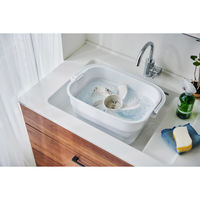 伊勢藤 バケツ 折りたためる つけ置き洗いバケツ 16L 洗濯板 蓋つき 角型 ホワイト 497028 1個（直送品）