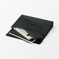 無印良品 ジーンズラベル 書類ケース 玉ひも付き Ａ５用 ダークグレー 良品計画