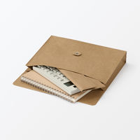 無印良品 ジーンズラベル 書類ケース 玉ひも付き Ａ５用 ブラウン 良品計画