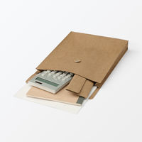 無印良品 ジーンズラベル 書類ケース 玉ひも付き Ａ４用 ブラウン 良品計画