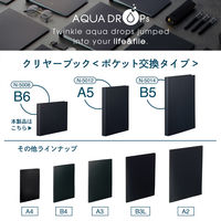 リヒトラブ AQUA DROPs クリヤーブック<ポケット交換タイプ> ファイル B6 黒 N5008-24 1冊（直送品）