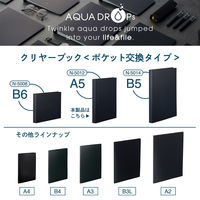 リヒトラブ AQUA DROPs クリヤーブック<ポケット交換タイプ> ファイル A5 黒 N5012-24 1冊（直送品）