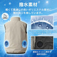 万方商事 空調ベスト ファン付き バッテリー無し ブラック Mサイズ ap143-bk-m 1S(1S)（直送品）