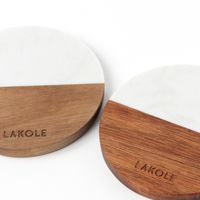 バイカラーコースター ホワイト 1セット（1個×6） LAKOLE/ラコレ