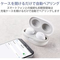 完全ワイヤレスイヤホン Bluetooth 無線 AAC対応 C充電 カナル型 ホワイト LBT-TWS12WH エレコム 1個