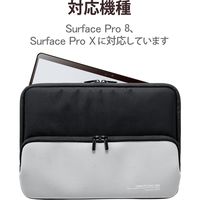 Surface Pro 8 インナーバッグ ケース 小物ポケット付 ダブルファスナー 黒 TB-MSP8NPPBK エレコム 1個（直送品）