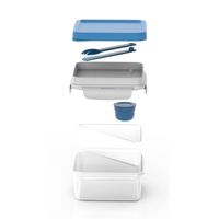 ランチボックス 保存容器 1.2L ブルー HPL979L-B To go ボックス 2 in 1 ロック&ロック スフォーク＆ナイフ付（直送品）