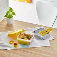 ランチボックス 保存容器 1.2L イエロー HPL979L-Y To go ボックス 2 in 1 ロック&ロック スフォーク＆ナイフ付（直送品）