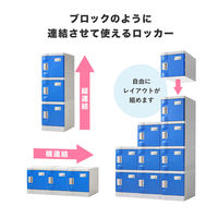 Netforce ネットフォース ウェック プラスチックロッカー 15人用 3列5段 シリンダー錠 Sサイズ 扉：グリーン 1台（直送品）