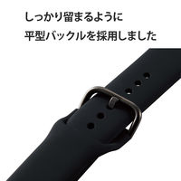 アップルウォッチ バンド シリコン 45/44/42mm ブラック AW-45BDSCBK エレコム 1個（直送品）