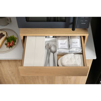 アイリスオーヤマ レンジ下収納 幅450×奥行395×高さ166ｍｍ ナチュラル/ブラック 1台（直送品）