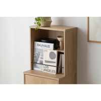 アイリスオーヤマ 隠せる本棚 幅395×奥行295×高さ1038ｍｍ ナチュラル/ブラック 1台（直送品）