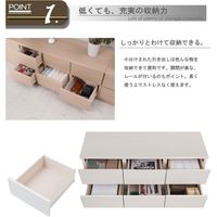 【軒先渡し】ナサ流通企画 ロー 引出タイプ 幅1045×奥行395×高さ440mm ホワイト te-0136 1台（直送品）