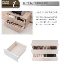 【軒先渡し】ナサ流通企画 スクエアキャビネット ロー 引出タイプ 幅700×奥行395×高さ440mm ナチュラル te-0141 1台（直送品）