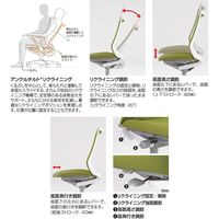 CB41WW FKA2|オカムラ フルーエント ローバック 固定肘 ハンガー無 ナイロンキャスター 白脚 ホワイト/ミディアムグレー 1台（直送品）