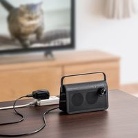 サンワダイレクト テレビスピーカー(ワイヤレス・テレビ用・手元スピーカー・充電式・最大30m・ブラック) 400-SP083BK 1個（直送品）