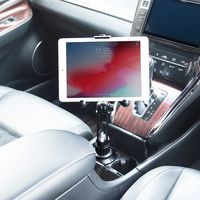 サンワダイレクト タブレット・スマートフォンホルダー(ドリンクホルダー・カップホルダー・角度調整・車載ホルダー・タブレット・スマートフォン)（直送品）