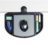 サンワダイレクト マウステーブル（360度回転・クランプ式・小物収納スペース付き） 200-MPD023BK 1個（直送品）