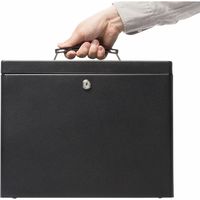 サンワダイレクト 鍵付きファイルボックス（マイナンバー対策・取手付き・書類入れ・A4ファイル収納可能・セキュリティボックス・ブラック） 1個（直送品）