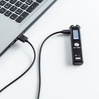 サンワダイレクト ボイスレコーダー（ICレコーダー・小型・長時間再生対応・4GBメモリ内蔵） 400-SCNICR1BK 1個（直送品）