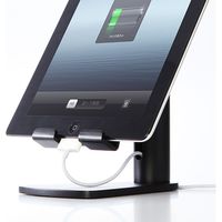 サンワダイレクト iPad・タブレットPCアルミスタンド（縦置・横置き対応・ブラック） 200-STN005BK 1個（直送品）