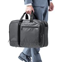 サンワダイレクト 3WAYビジネスバッグ（大容量28L・リュック/ショルダー対応・耐水生地・USB充電対応） 200-BAG151BK 1個（直送品）