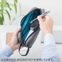 サンワダイレクト トラベルポーチ（ACアダプタ収納ポーチ・出張/旅行向け・細長タイプ・小物ケース・ブラック） 200-BAGIN010BK 1個（直送品）
