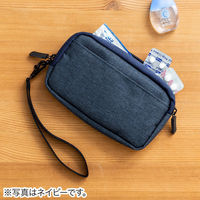 サンワダイレクト ガジェットポーチ（モバイルバッテリー・Wi-Fiルーター・iPhone・ケーブル収納・Sサイズ・グレー） 1個（直送品）