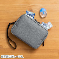 サンワダイレクト ガジェットポーチ（モバイルバッテリー・Wi-Fiルーター・パスポート・iPhone・ケーブル収納・Mサイズ・ネイビー） 1個（直送品）