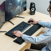 サンワダイレクト 超大型リストレスト（エルゴノミクス・低反発・リストレスト・疲労軽減・超大型・ブラック） 200-TOK012 1個（直送品）