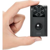サンワダイレクト 防犯カメラ 小型（屋内用・家庭用・HD画質・赤外線LED・セキュリティーカメラ・赤外線感知・音声記録可能・ブラック） 1台（直送品）