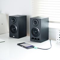 サンワダイレクト ブックシェルフスピーカー(低音高音調整可能・ステレオ・高音質) 400-SP068 1個（直送品）