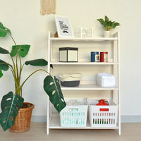 B.Bファニシング ビート ガラストップウッドラック 4段 幅650×奥行300×高さ910mm ナチュラル ONOR-0033NAT 1台（直送品）