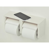 カクダイ ガオナ 2連トイレットペーパーホルダー 棚付き (ワンタッチ 樹脂製) GA-NC006 1個