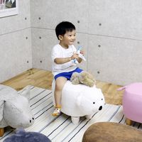 後藤家具物産 アニマルスツール シロクマ ホワイト ST-11BRWH 1脚（直送品）