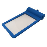 アイ・エス 吊り下げ ICカードケース(名刺対応可) ハードタイプ ひも収納式 青 INM-04 1セット(1パック×2)