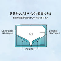 コクヨ ハードクリヤーホルダー<モッテ>(A3見開きサイズ) フ-LM755LB 1セット(10冊)