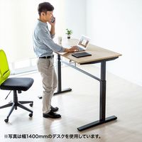 サンワサプライ 手動昇降ミーティングデスク ハイテーブル 幅1200×奥行700×高さ715～1125mm 木目 ERD-SH12070LMN 1台（直送品）