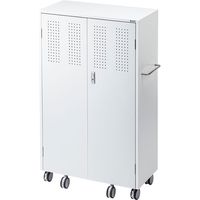 サンワサプライ テレワーク向けカートデスク 省スペース シリンダー錠 幅802×奥行728×高さ1250mm ホワイト RAC-TW01 1個（直送品）