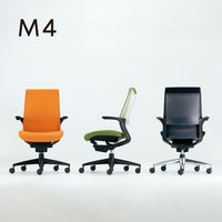 【組立設置込】コクヨ M4 オフィスチェア 固定肘 樹脂脚 PU巻きキャスター ホワイト/マンダリンオレンジ CR-G2201F6GGY3-VN 1脚（直送品）