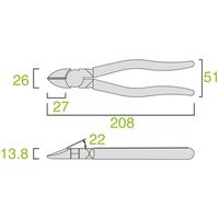 フジ矢 電工名人強力ニッパ(ラウンド刃・黒金) 770-200BG 1丁