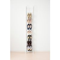 山善 YAMAZEN シューズラック 幅305×奥行260×高さ1830mm マットホワイト／クロムメッキ SR-308R(MWH) 1台（直送品）