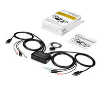 Startech.com ケーブル一体型 2ポート USB DisplayPort対応KVMスイッチ 4K/60Hz対応CPU切替器 SV211DPUA4K