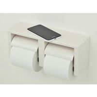 カクダイ ガオナ 2連トイレットペーパーホルダー 棚付き (ワンタッチ 樹脂製) GA-NC011 1個